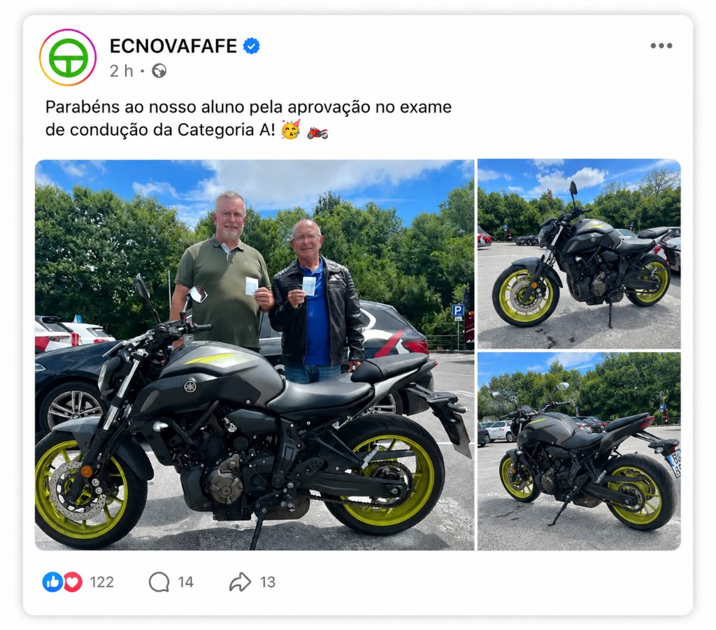 Publicação do Facebook da NOVAFAFE